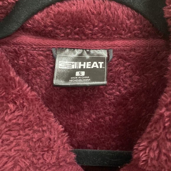 Fuzzy Burgundy Zip Up - Picture 2 of 2